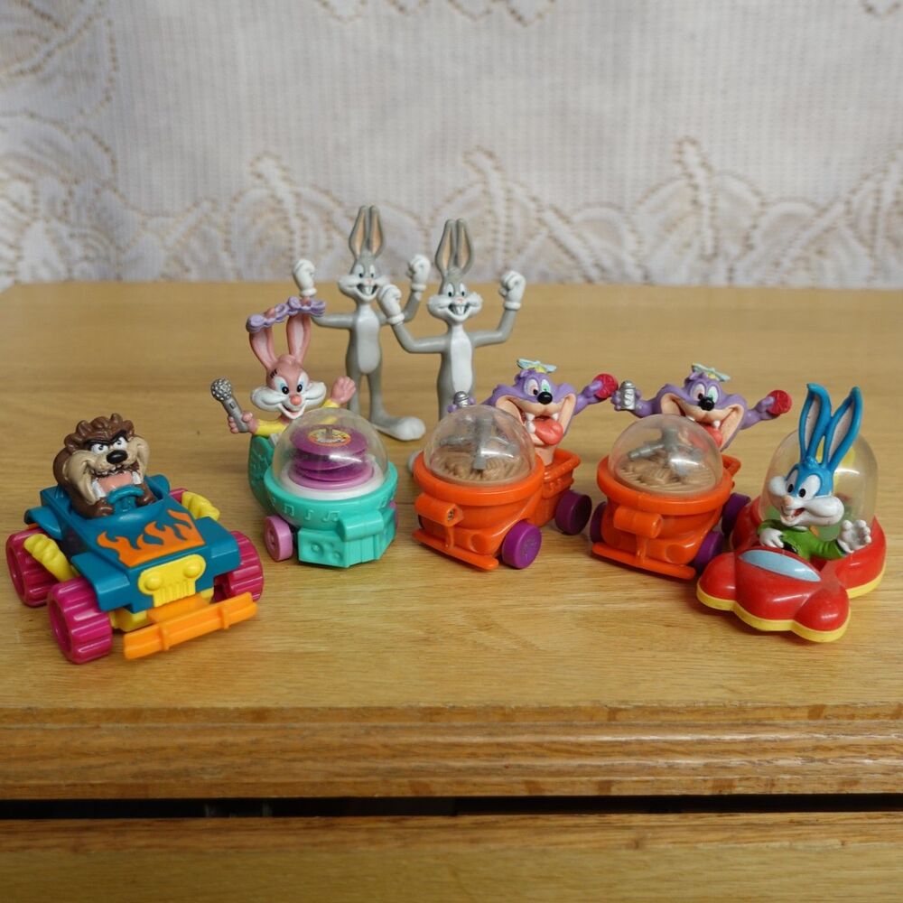 McDonald's 90s Warner Bros. Animaniacs Tiny Toons Whacky Rollers Toys Lot of 7